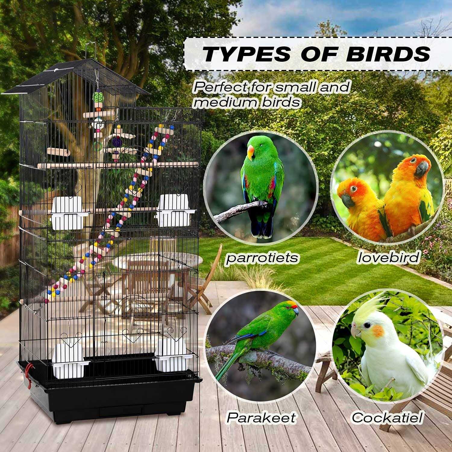Bird cage 39 inch with Bird Stand Medium Roof Top Large Flight cage H829638