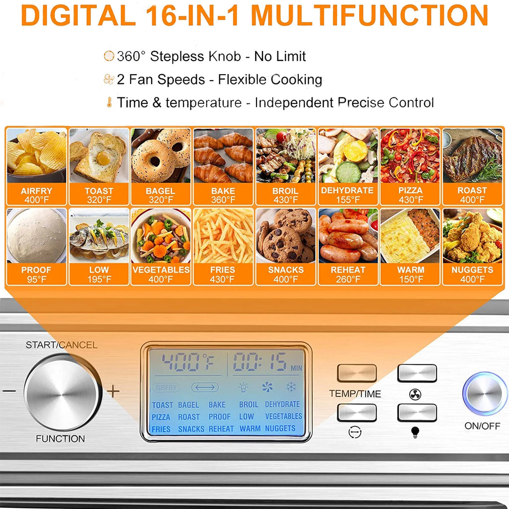 16 in 1 24.5QT Stainless Steel Air Fryer Oven M519039