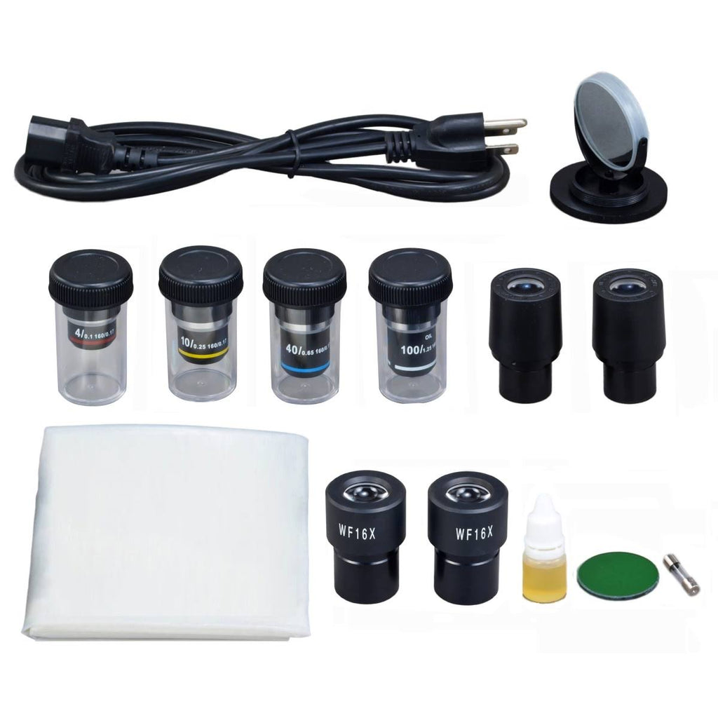 40X-1600X Compound Binocular Biological Microscope with LED Light B536292