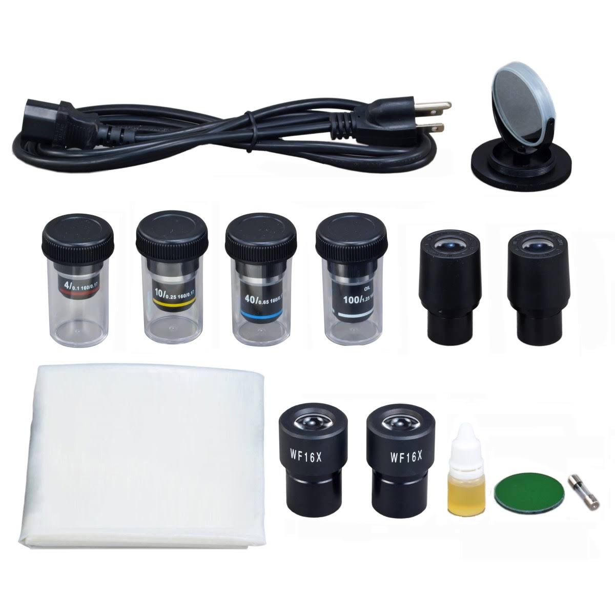 40X-1600X Compound Binocular Biological Microscope with LED Light B536292