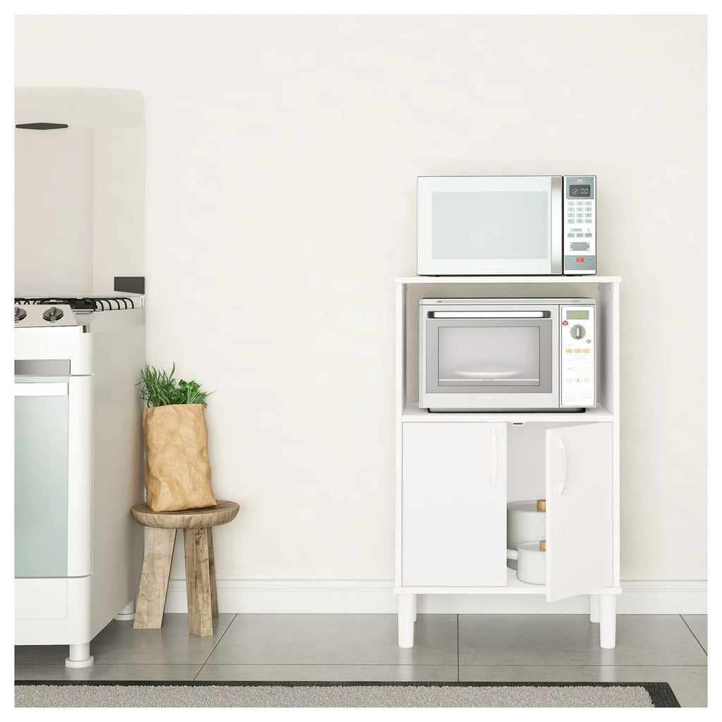 White 2 Doors 2 Shelves Manufactured Wood Kitchen Pantry H299981