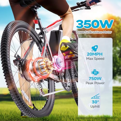 350W 26" 21 Speed Electric Bike with Dual Disc Brake B153657
