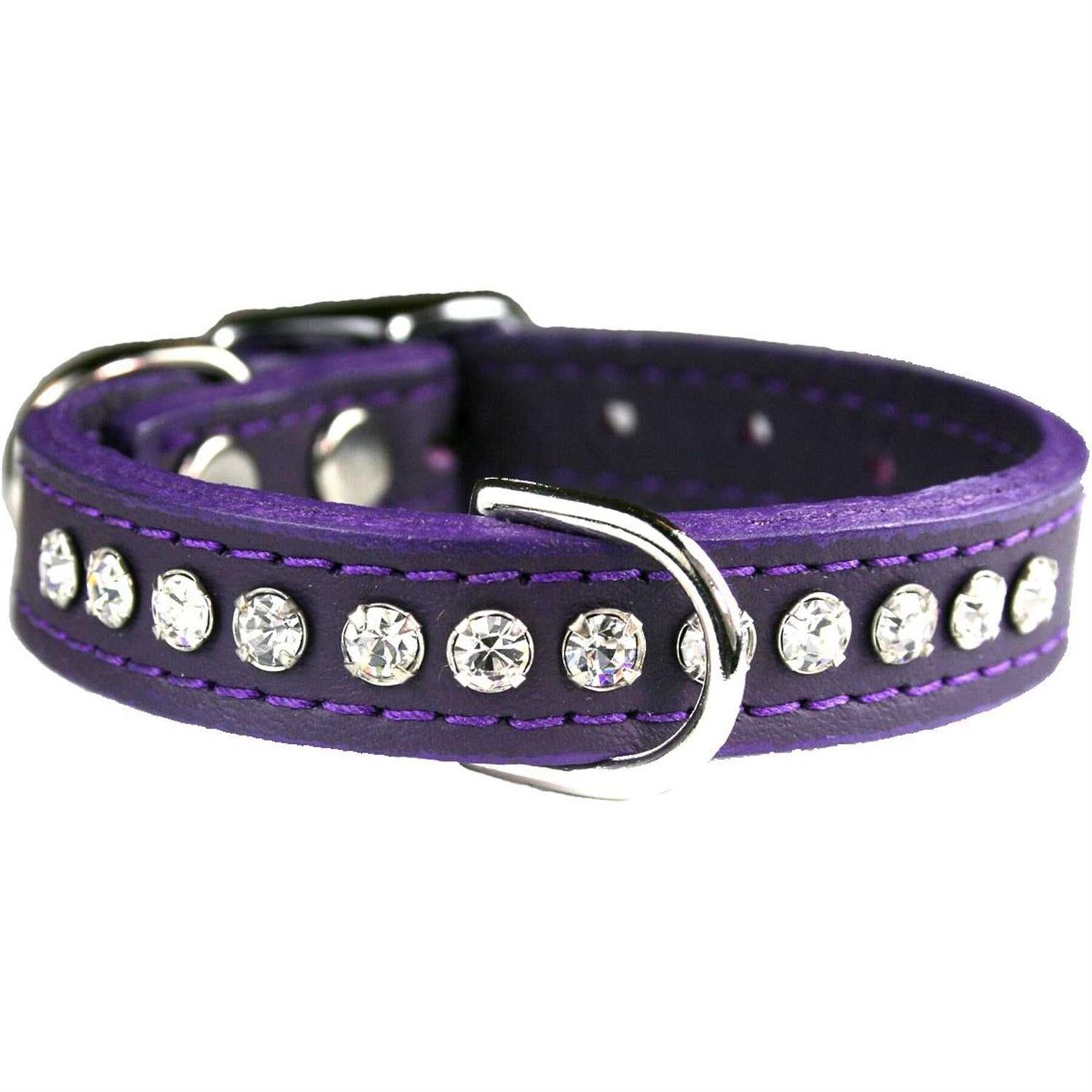 Leather Crystal Dog Collar Z799840