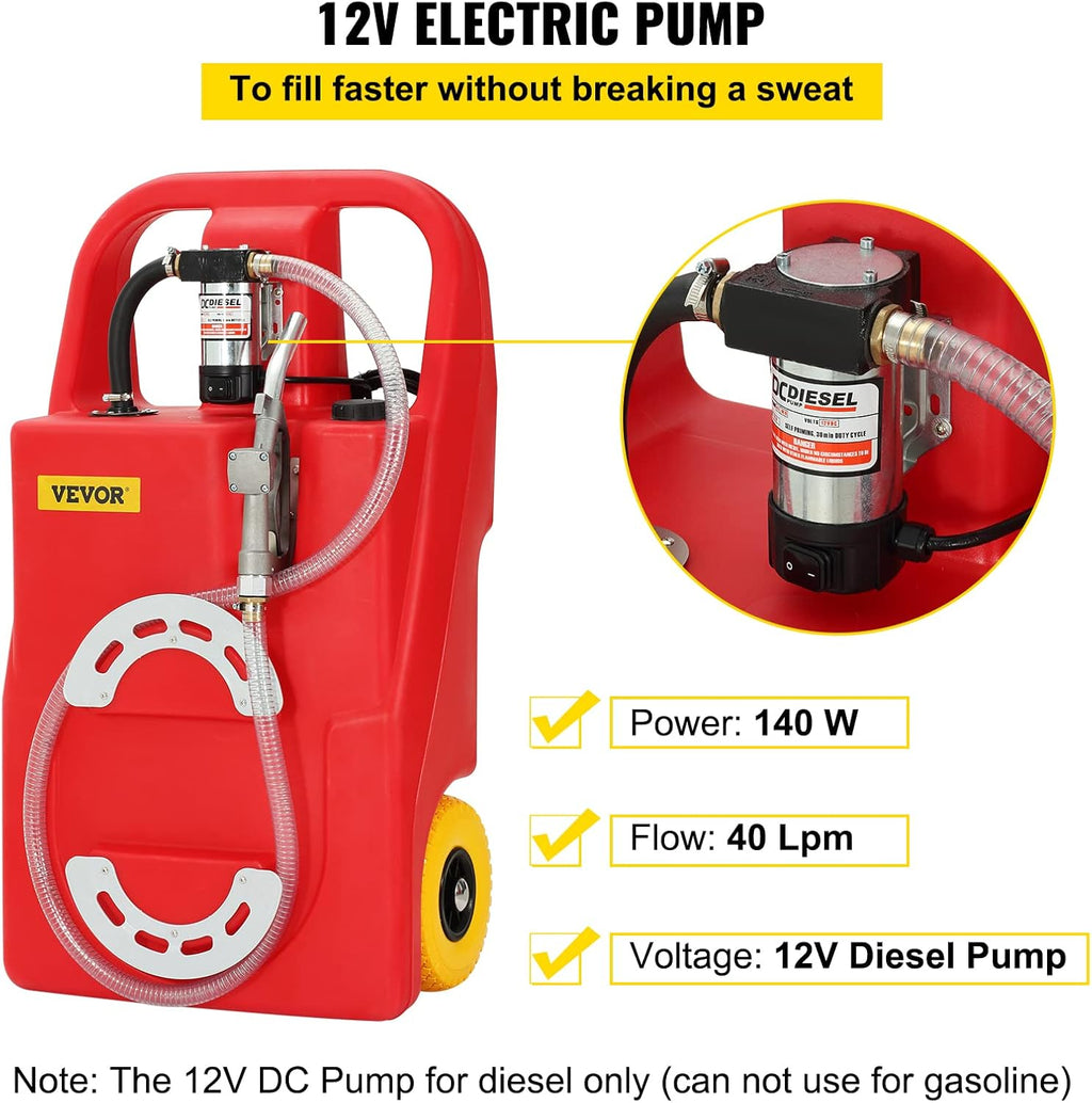 32 Gallon Diesel Fuel Container with 12V DC Transfer Pump Z493
