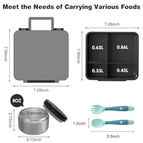 Pink Bento Lunch Box with 8oz Soup Thermo and 4 Compartment L86072