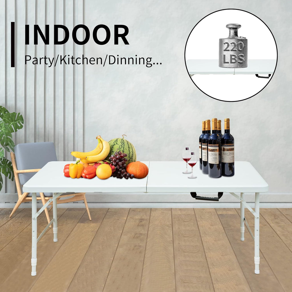 Plastic Folding Table with Carrying Handle X9471