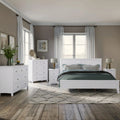 White Queen Size 5 Piece Wood Bedroom Furniture Set R175331