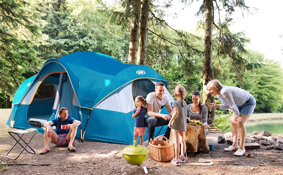 10-Person Double Layer Waterproof Camping Tent Q890858