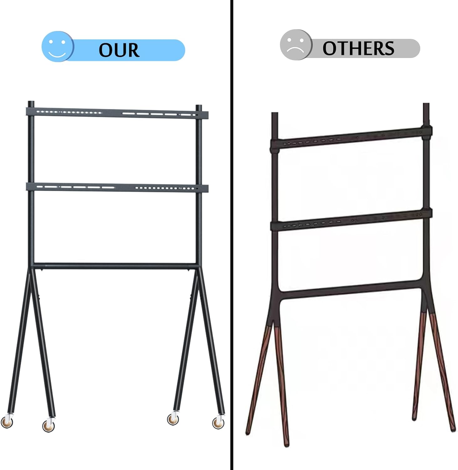 TV Easel Stand 37"-70" inch Adjustable with Wheels B30156