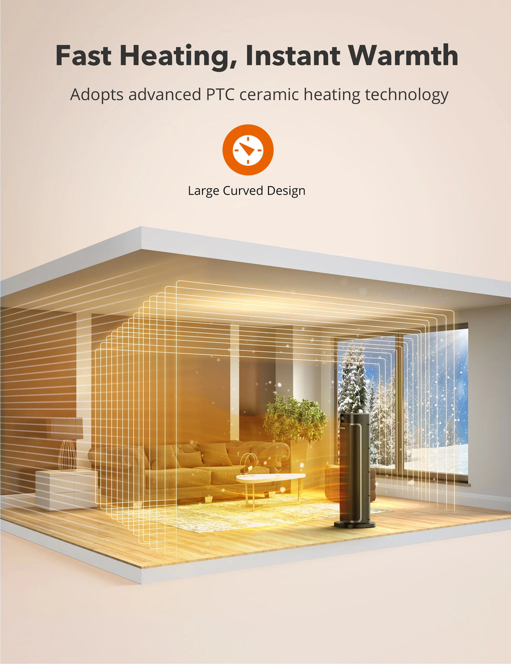 1500W PTC Ceramic Heater with Remote F809