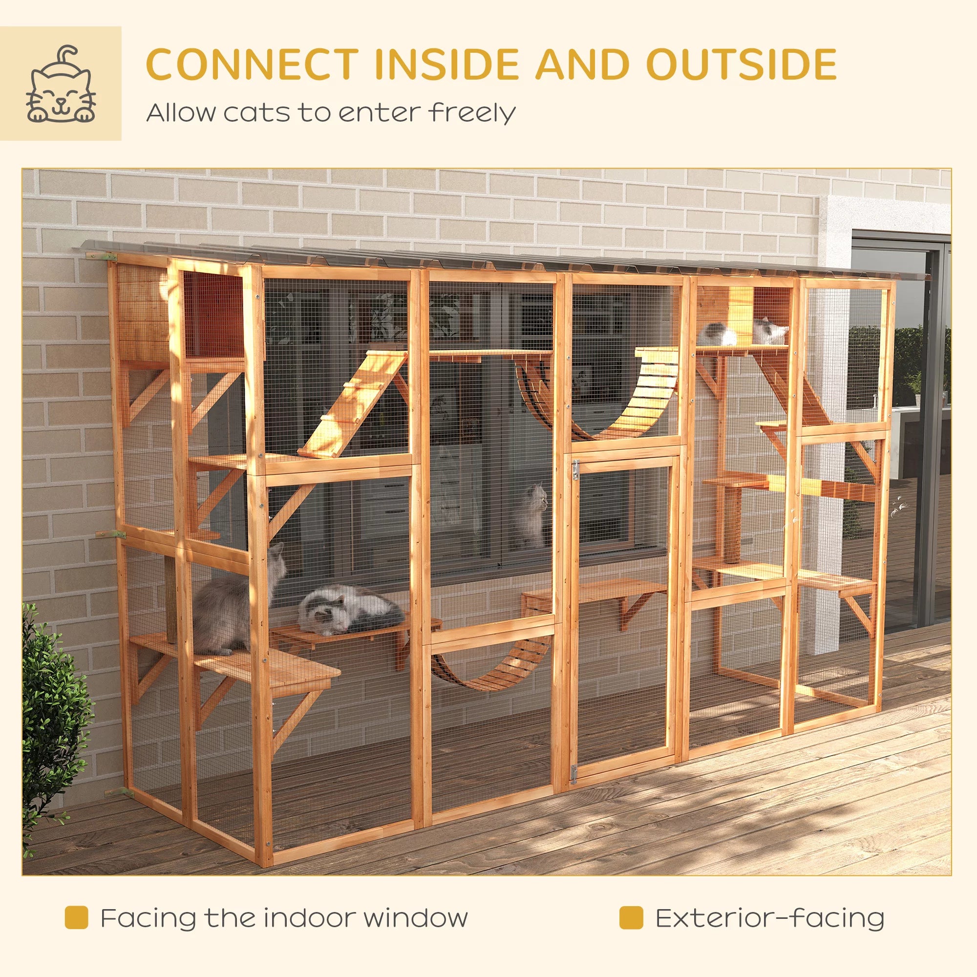 Outdoor Wooden Cat Enclosure G1362
