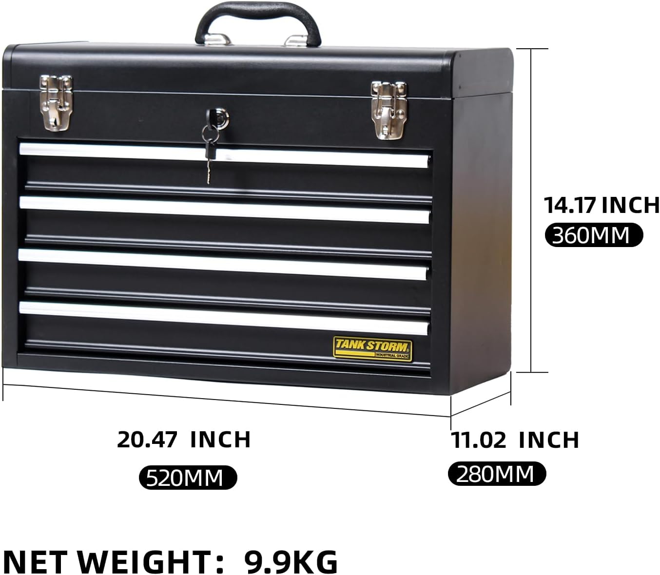 Black 20.6" 4-Drawer Steel Tool Chest B5028