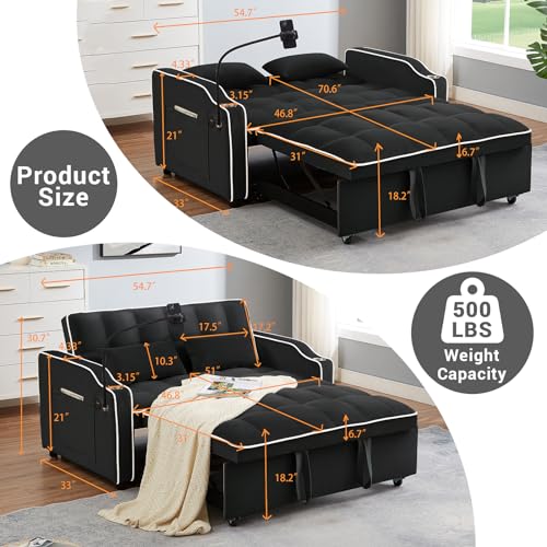 Pink 3 in 1 Convertible Sofa Bed with Storage F37948