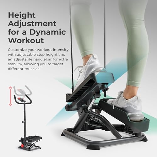 2-in-1 Smart Stepper Machine with Handlebar and Resistance Bands F785