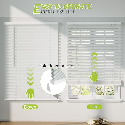 Cordless Room Darkening Mini Blinds 35" W x 64" H White P883569