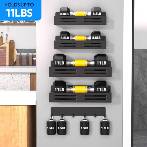 Magnetic Spice Racks with 6-Hooks Metal Fridge Side Shelf V100635