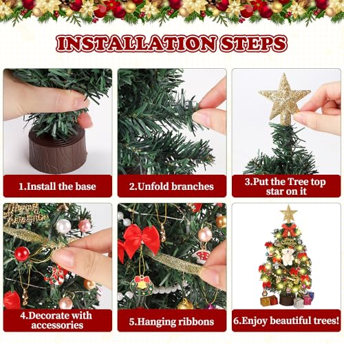 12 Inch Mini Artificial Christmas Tree with Light C792