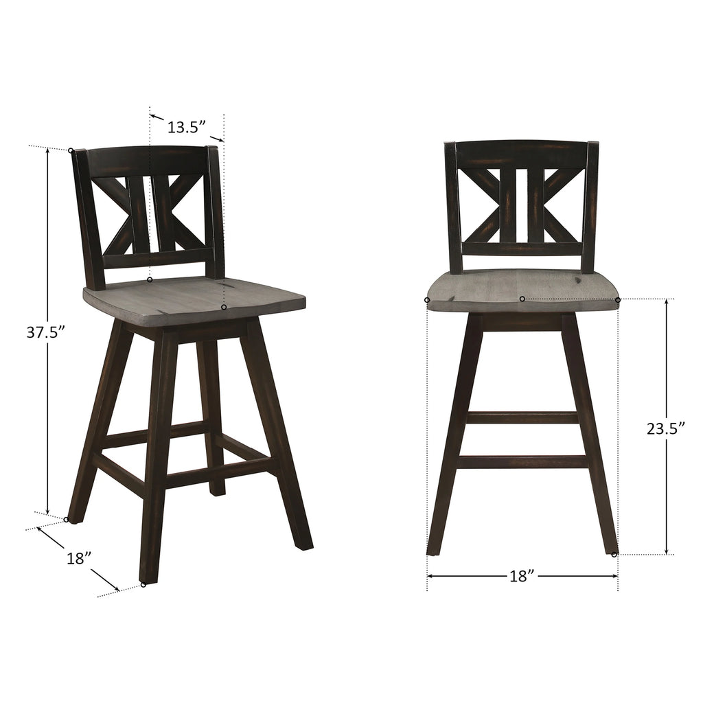 Black Sand-Through Swivel Counter Stool L752