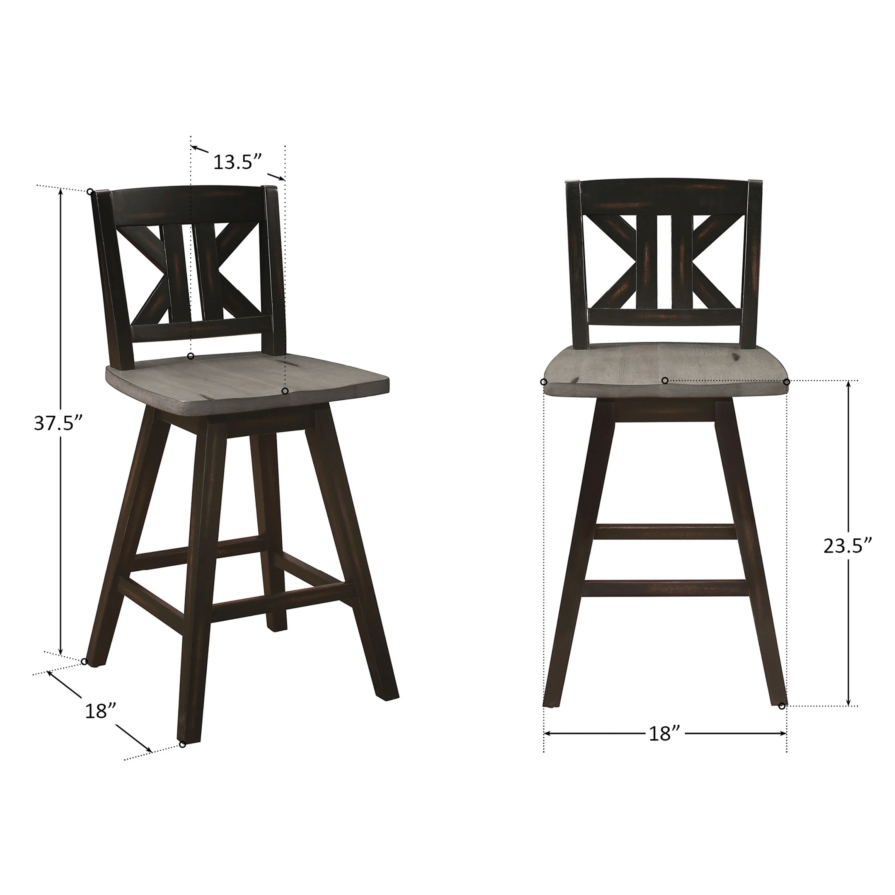 Black Sand-Through Swivel Counter Stool L752