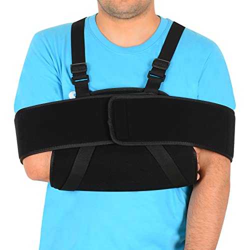 Adjustable Arm Sling Shoulder Immobilizer Support Brace, Black L51957