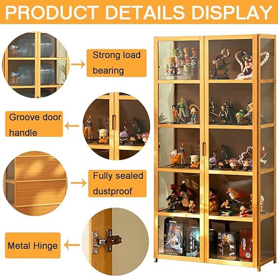 68" Curio Display Cabinet with Acrylic Glass Door F2804