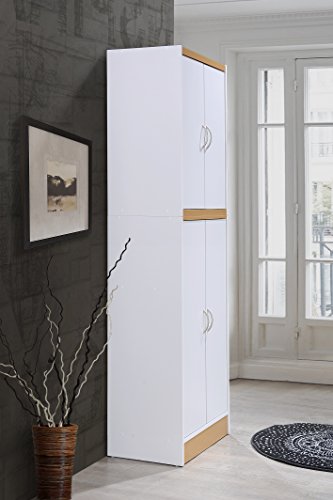 4 Door Kitchen Pantry with Four Shelves, Chocolate H95878