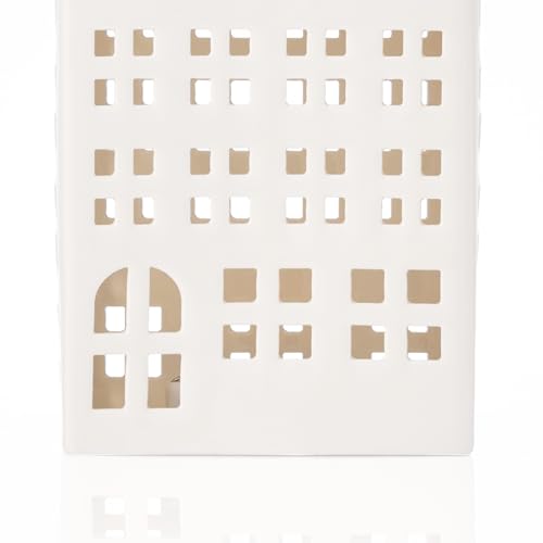 White Ceramic Christmas Village House with Lights U97315