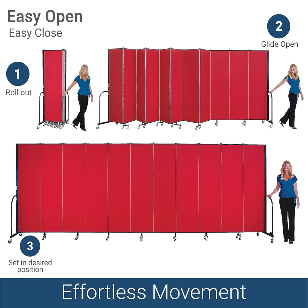 5-Panel Folding Room Divider with Metal Frame, Grey Smoke Fabric S793