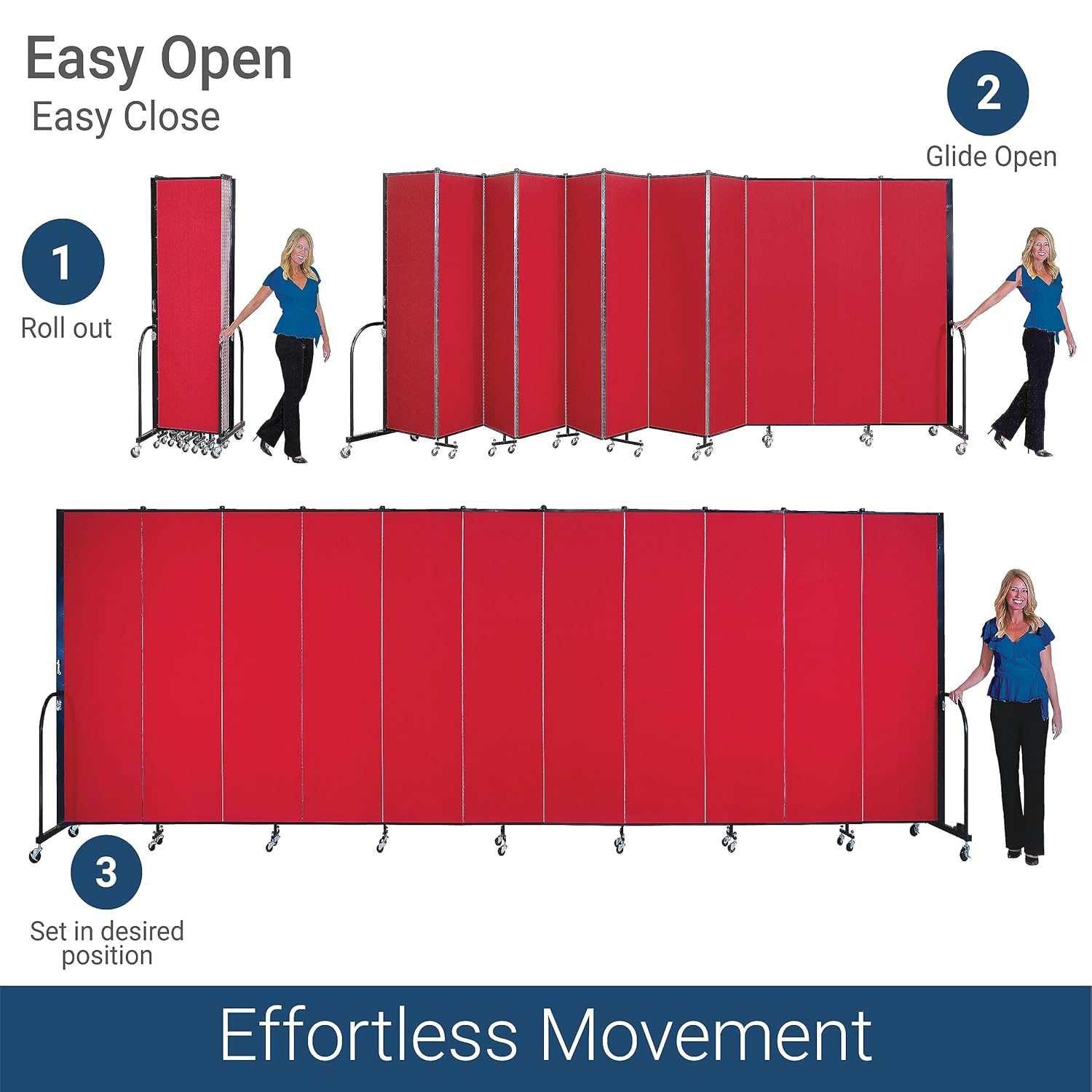 5-Panel Folding Room Divider with Metal Frame, Grey Smoke Fabric S793