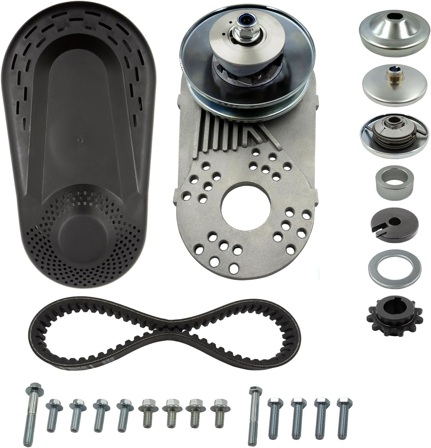 30 Series Torque Converter CVT Clutch 3/4" Bore 10T #40/41/420 & 12T #35 Chain Replacement Drive Belt Pulley Parts Kit P4770
