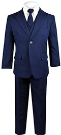Black Boys Solid Suit and Tie Formal Outfit A811127