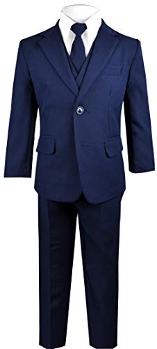 Black Boys Solid Suit and Tie Formal Outfit A811127