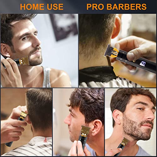 Black Cordless Hair Trimmer T-Blade Grooming Kit with Guide Combs N568822