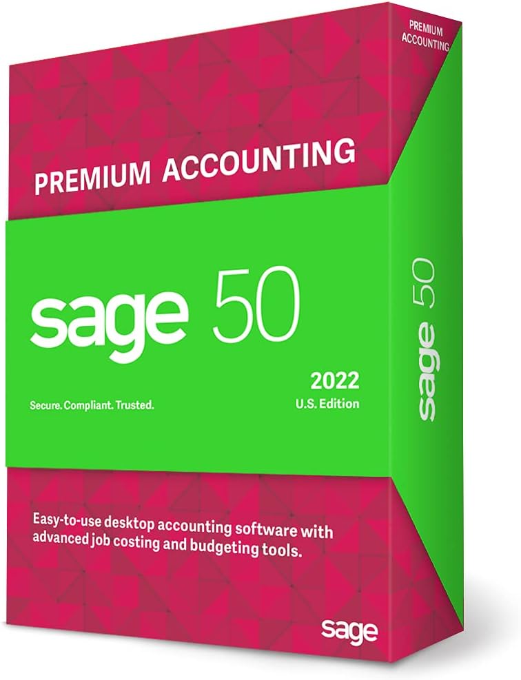 Sage 50 Premium Accounting 2022 1-User Accounting Software W657
