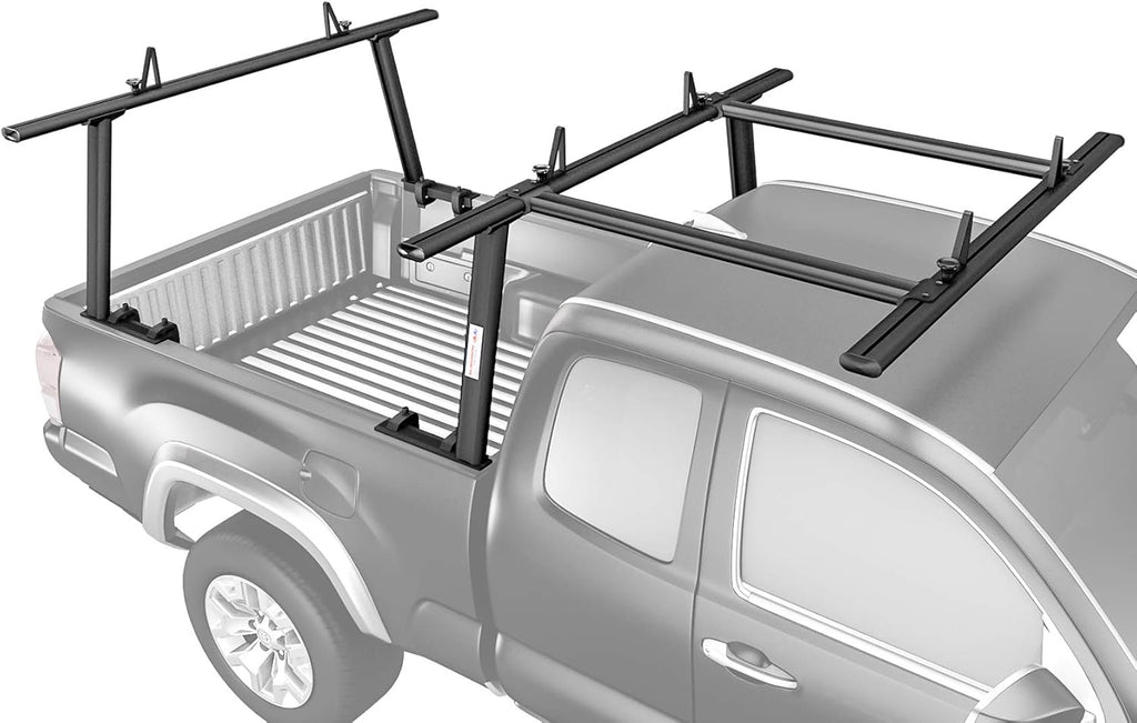 Aluminum Pickup Truck Ladder Rack with Cantilever Extension Sandy Black T742295
