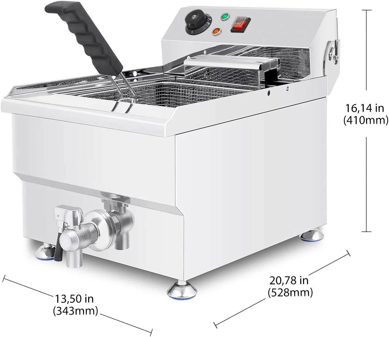 Electric Oil Fryer With Removable Basket Stainless Steel 17 L I192