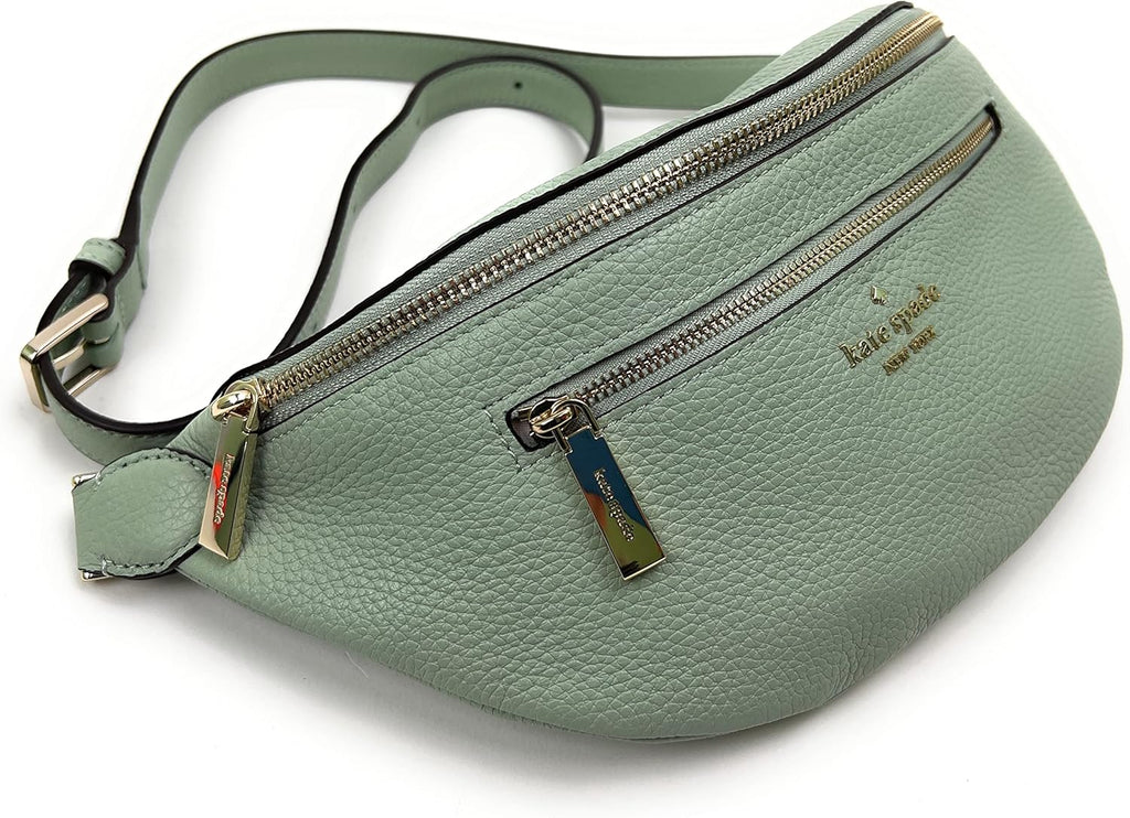 Light Pistachio Leather Belt Bag Fanny Pack V445