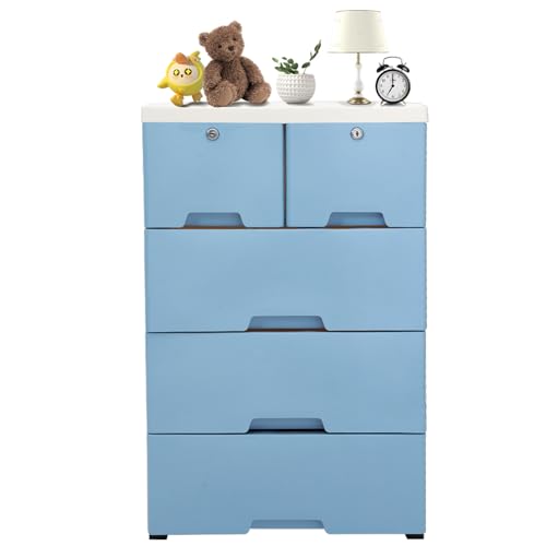 Pink 6 Drawer Plastic Dresser with Wheels D11629