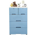 Pink 6 Drawer Plastic Dresser with Wheels D11629