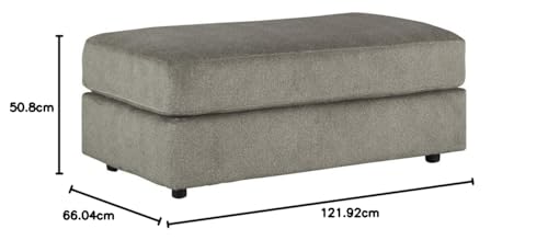 Gray Chenille Oversized Ottoman W85556