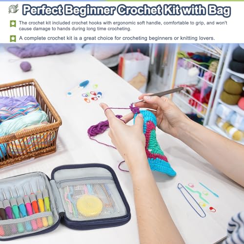 382 Yards Cotton Yarn Kit with Hooks and Accessories L810656