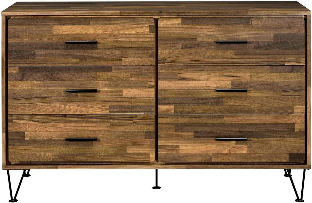 6-Drawer Wooden Dresser Walnut Finish Z7850