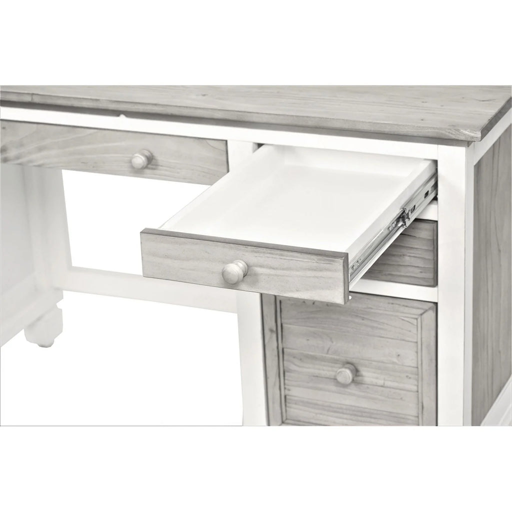 Gray White Wood Desk and Chair Set X1491