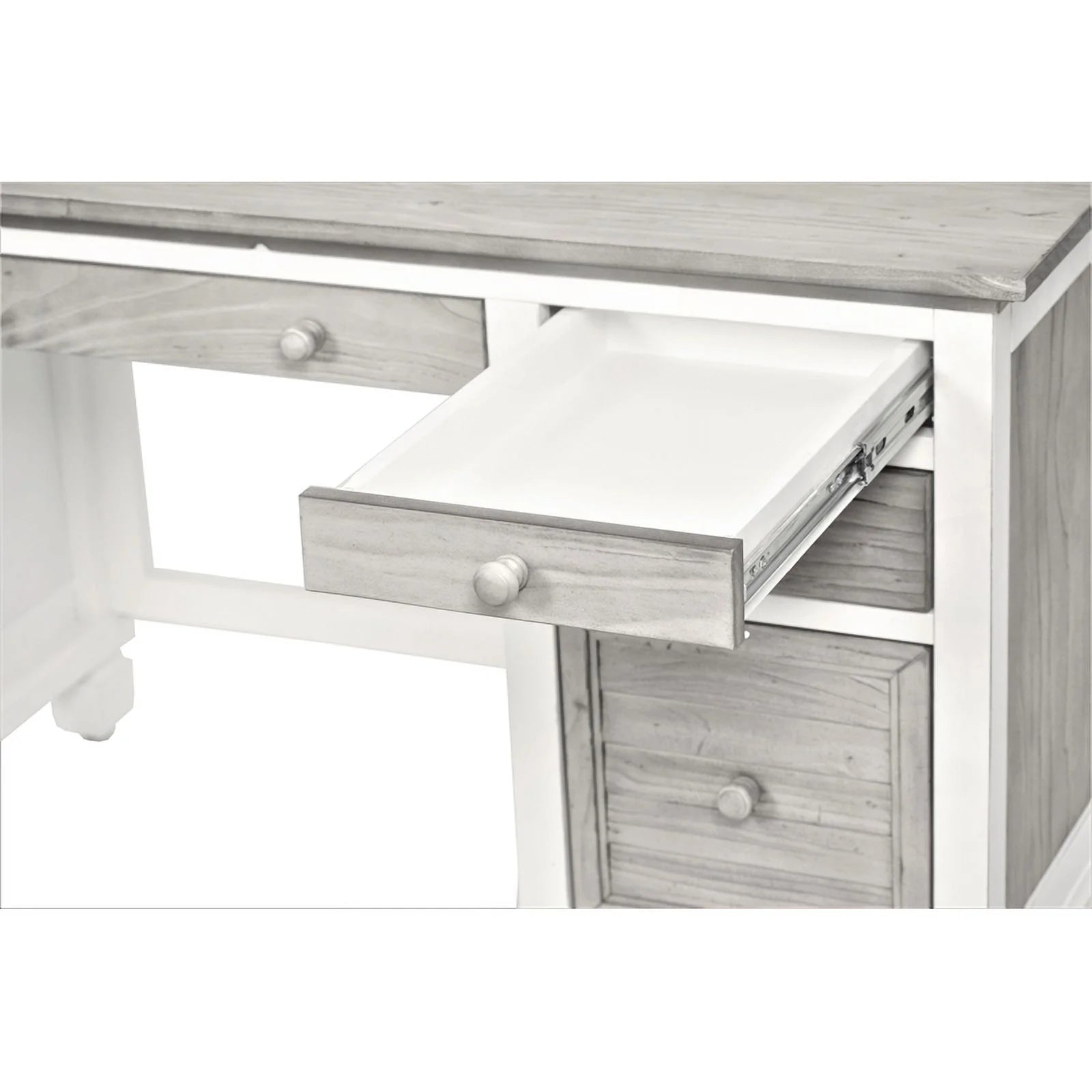 Gray White Wood Desk and Chair Set X1491