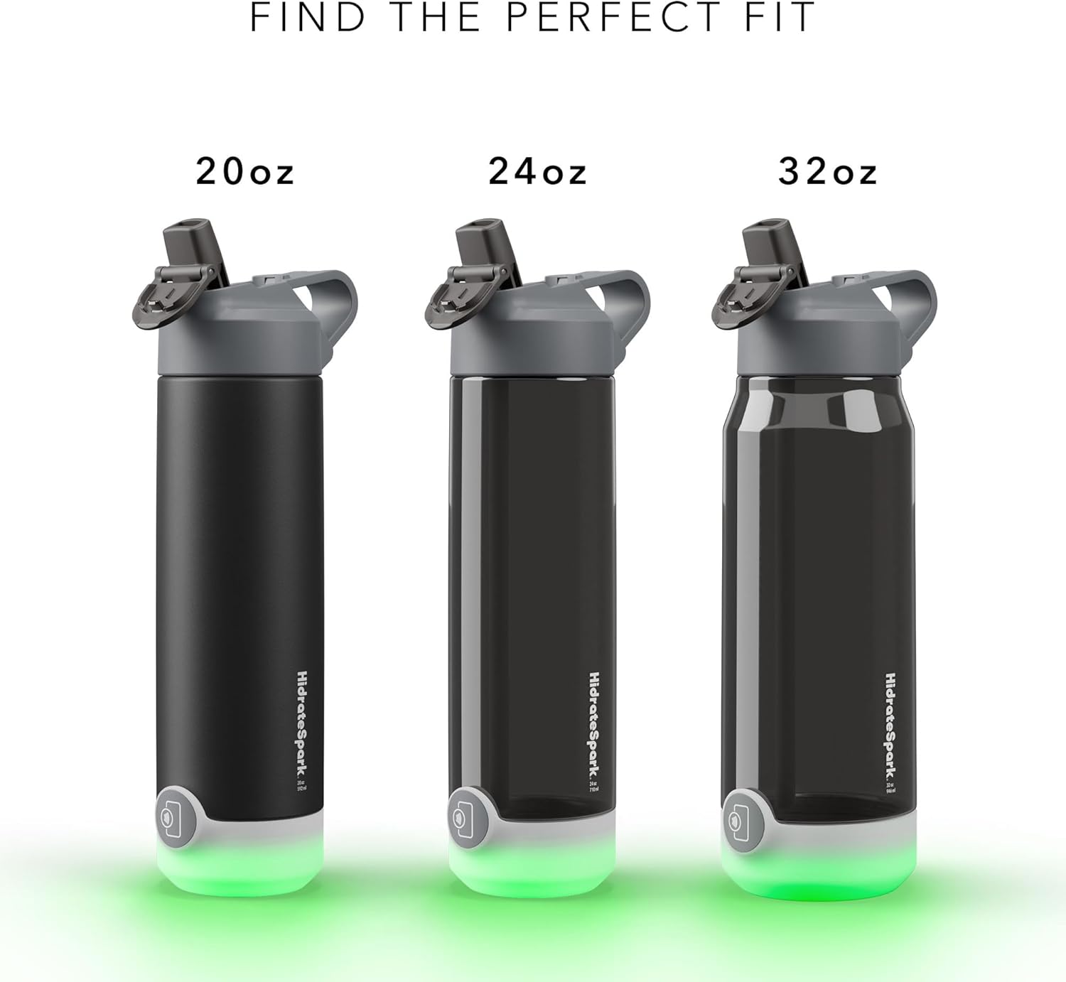 Insulated Stainless Steel Smart Water Bottle, 20 oz, Black L98183