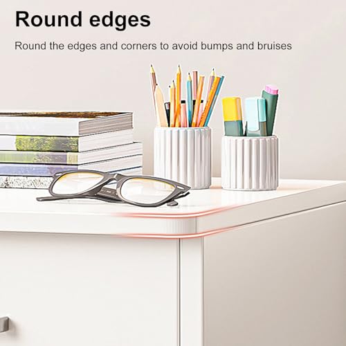 White 3 Drawer Wood Mobile File Cabinet with Open Storage Shelves D584441
