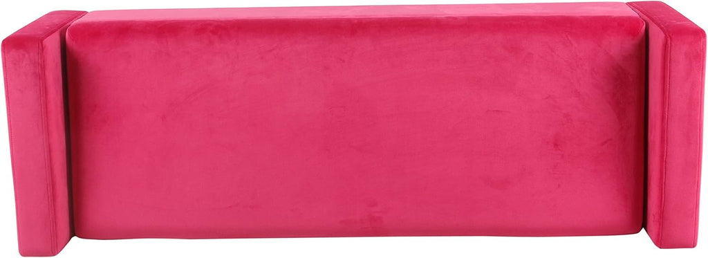 Pink Velvet Storage Ottoman Bench N9902