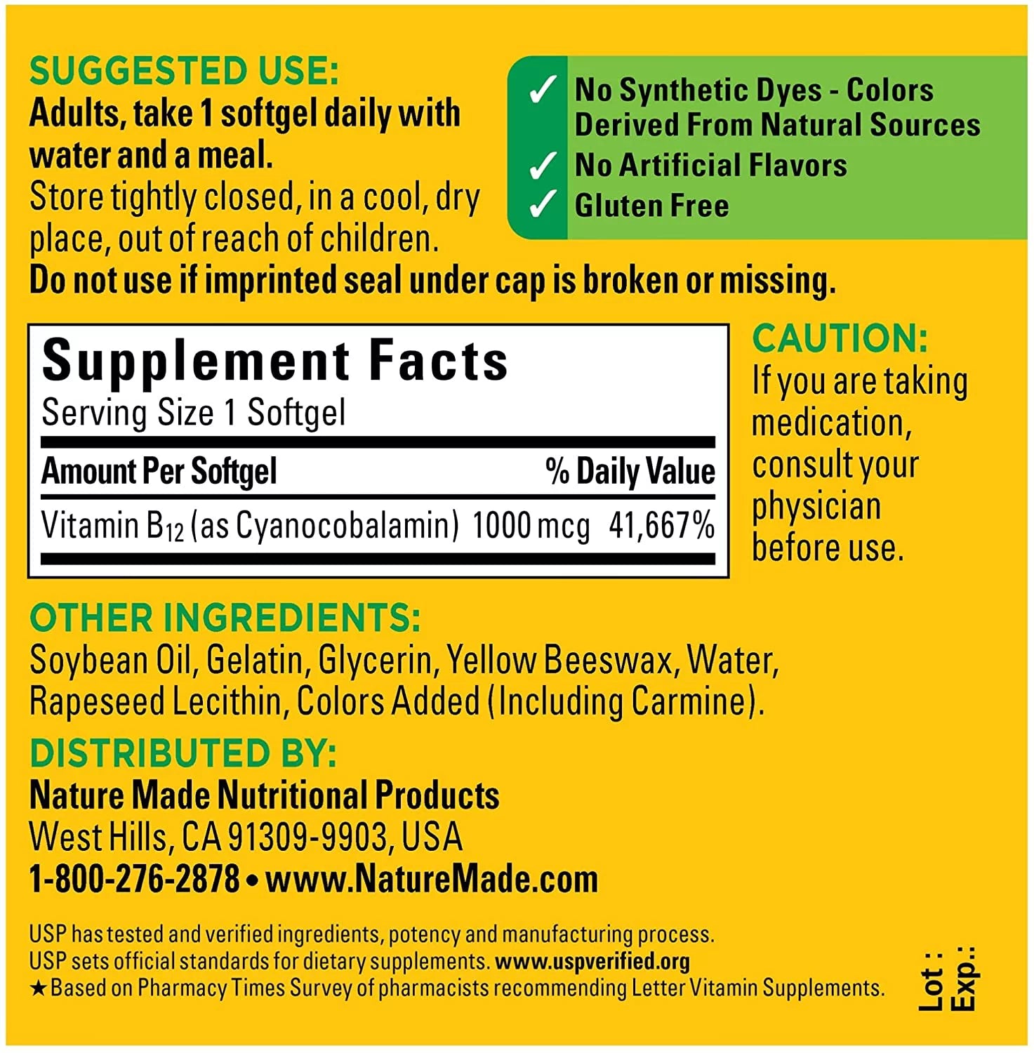 150 Count Vitamin B12 1000 mcg Softgels E122497