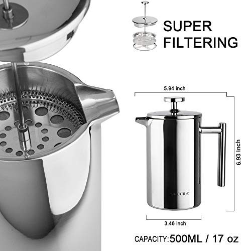 34oz Stainless Steel French Press Coffee Maker E846765