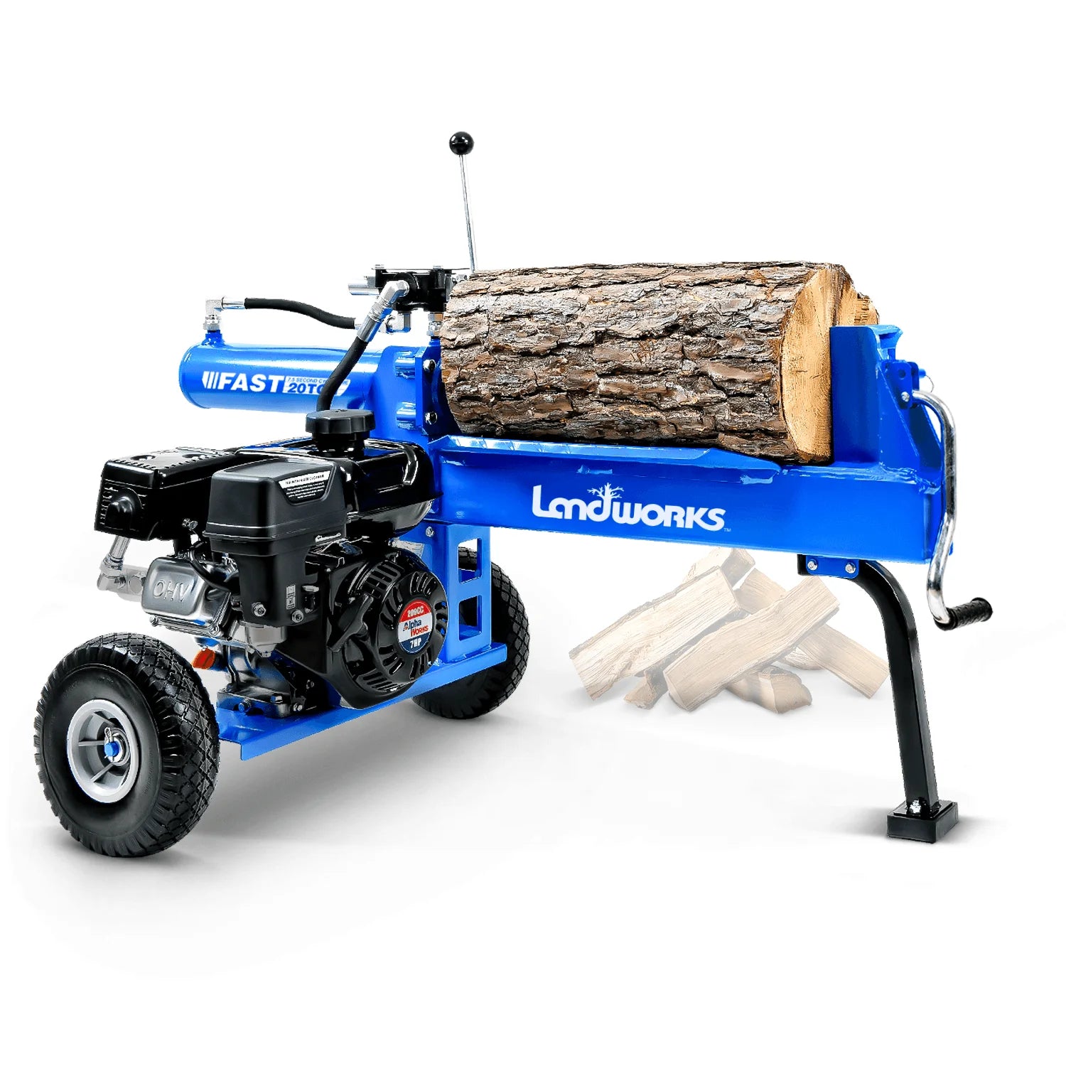 20-Ton Log Splitter, 7HP 209CC Gas Engine, 16" Max Wood Diameter O999
